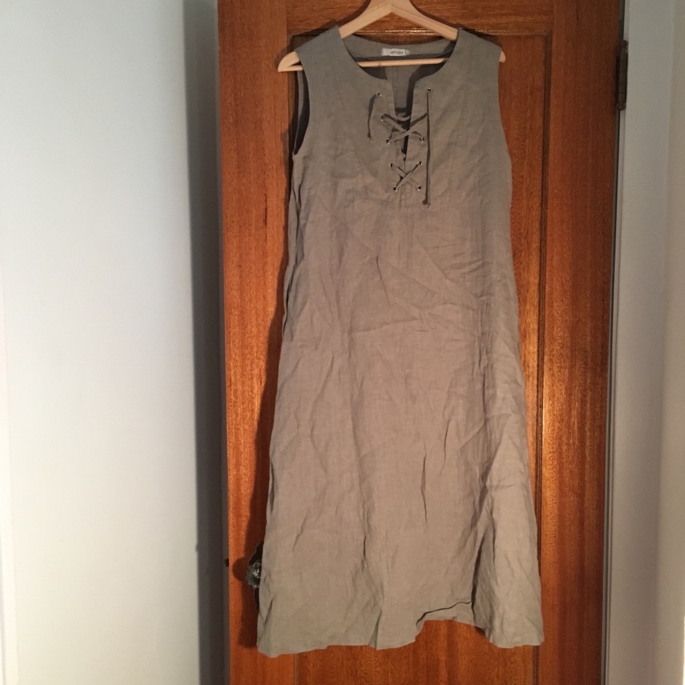 Beautiful seafoam green linen maxi